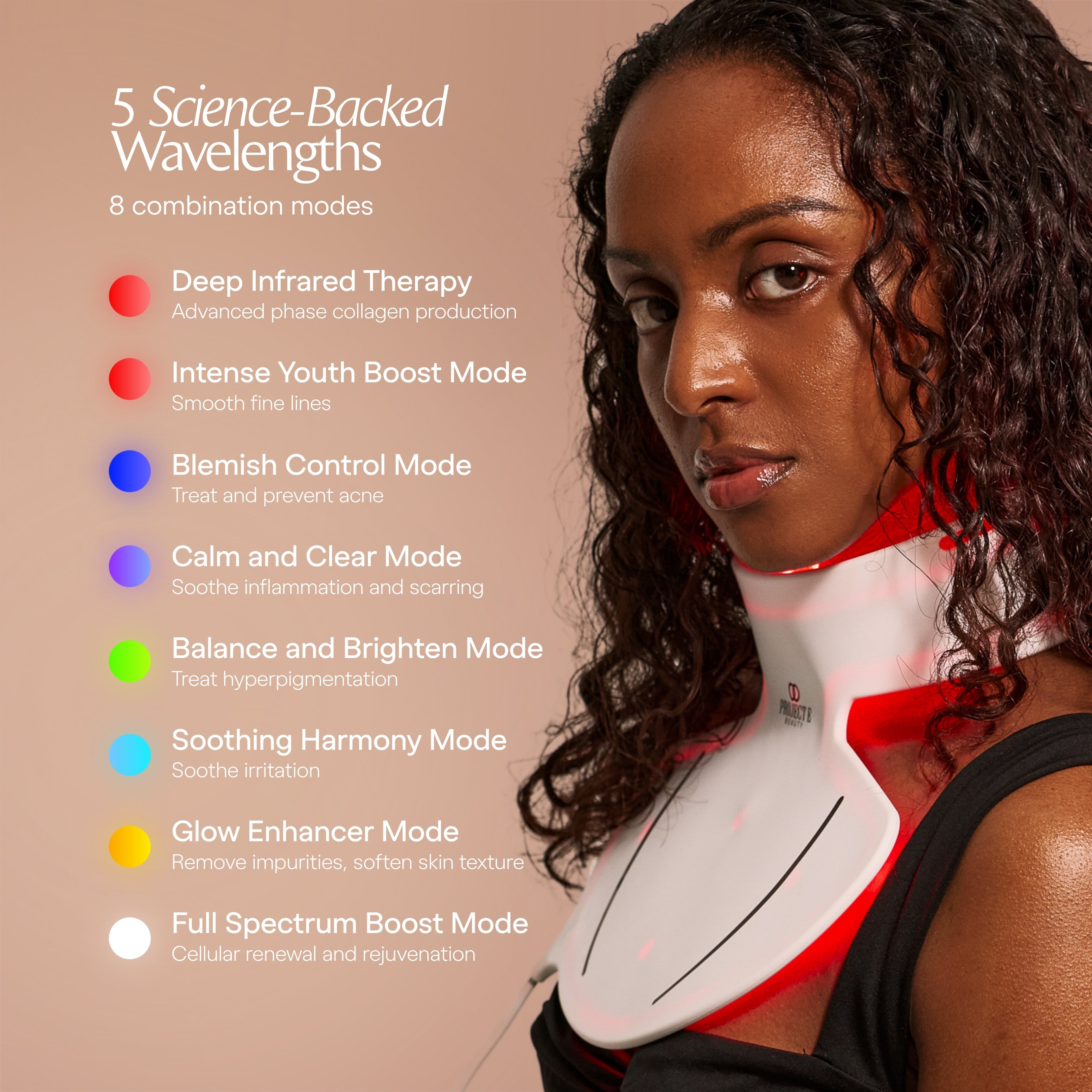 LumaLux Neck & Dec | Pro LED Red Light Therapy Mask - Project E Beauty
