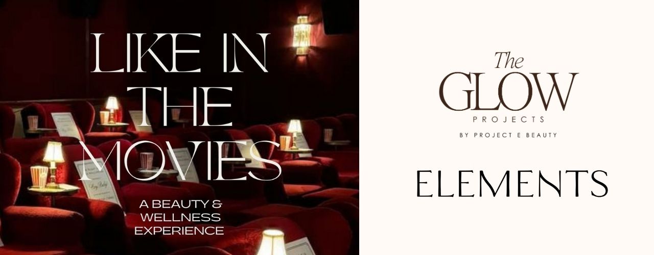 Project E Beauty Glow event relaxing cinema-inspired beauty experience.